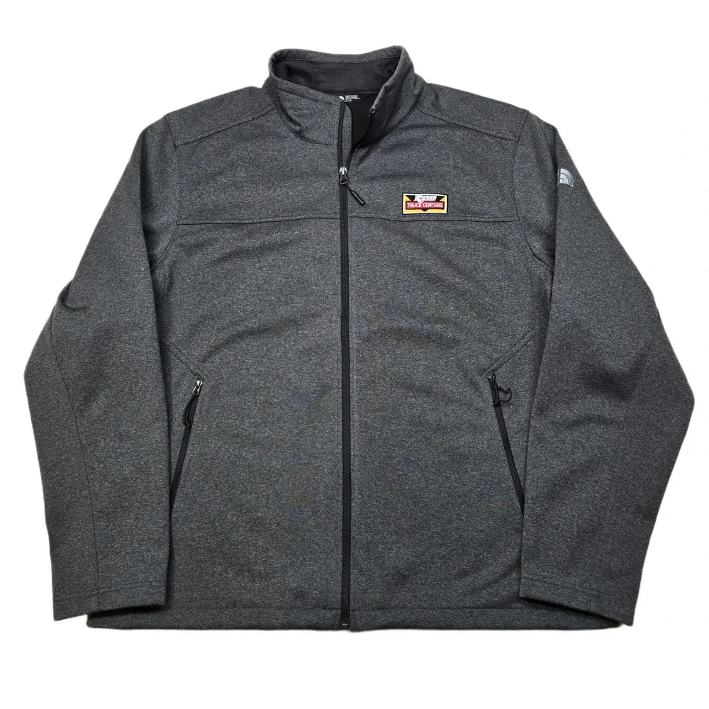 The North Face WindWall Jacket Mens XL Gray Soft Shell Windbreaker Co.‎ Logo
